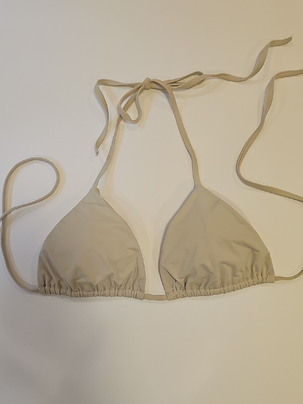 JOAH BROWN Triangle Bikini Top in DOVE